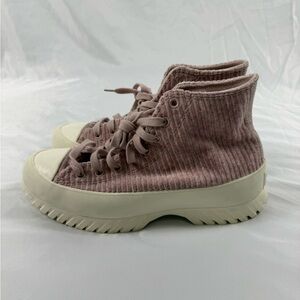 Converse Run Star Hike Platform High Top Sneakers Corduroy Pink Women’s 10.5